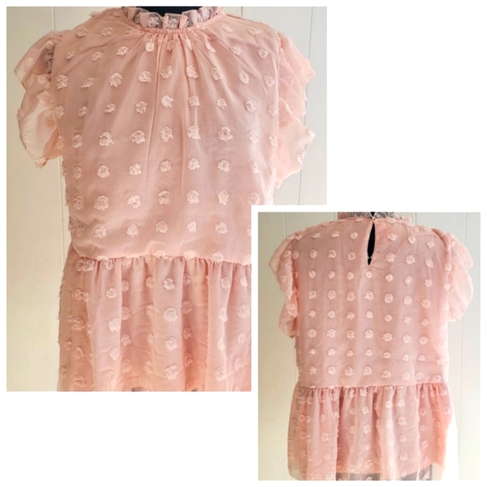 Pink Swiss Dot Blouse